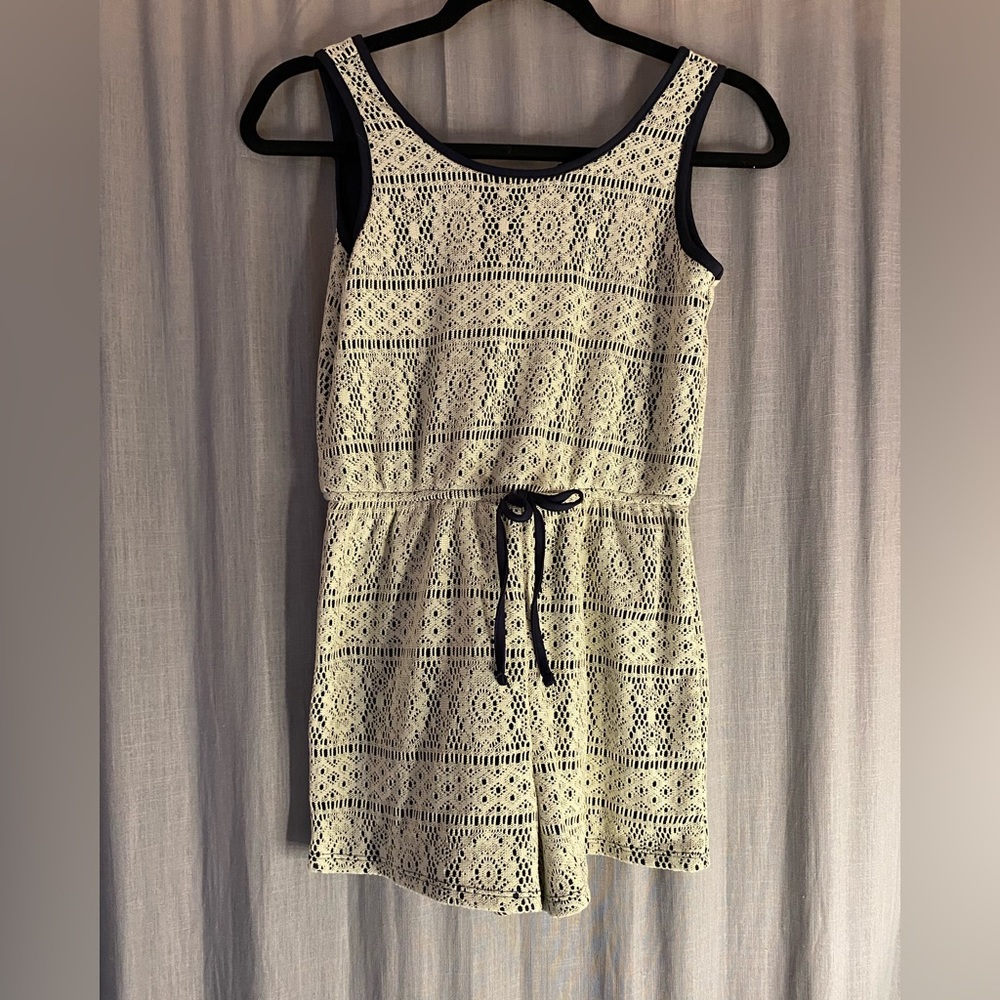 Lilt white and navy romper